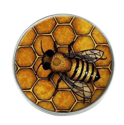 Honeycomb-Bee-Brooch-Backpack-Lapel-Pin-Button